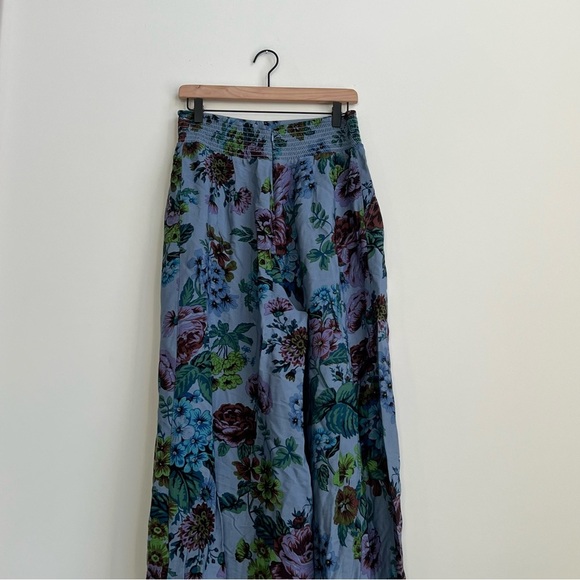 Anthropologie Maeve Pants Terrace Floral Palazzo Pants 10 purple blue flowy wide - Picture 15 of 15